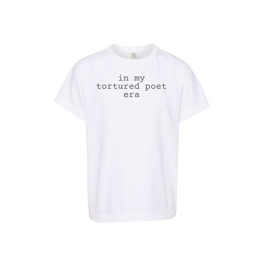 Tortured Poet Era Kids/Adult Tee in White