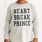 Heart Break Prince Long Sleeve- Heather Grey