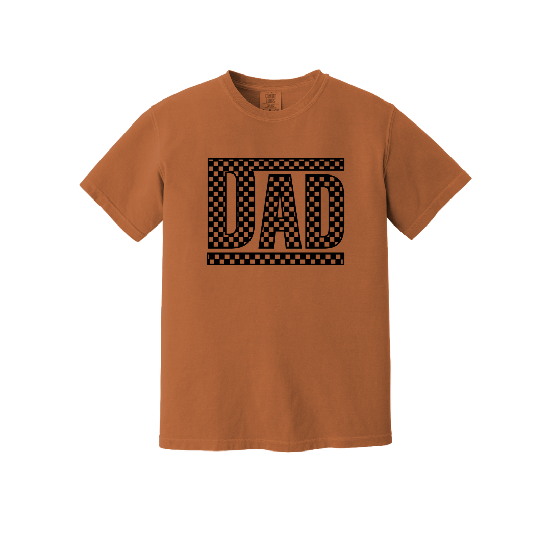 Dad Checker Tee in Rust