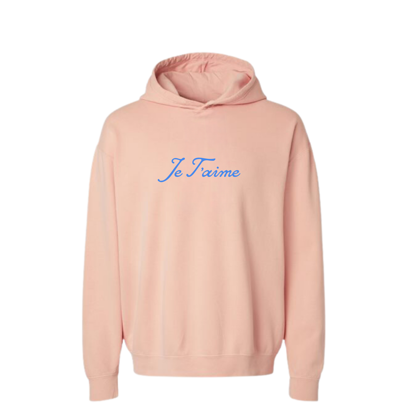 Je T'aime hooded sweatshirt in peach