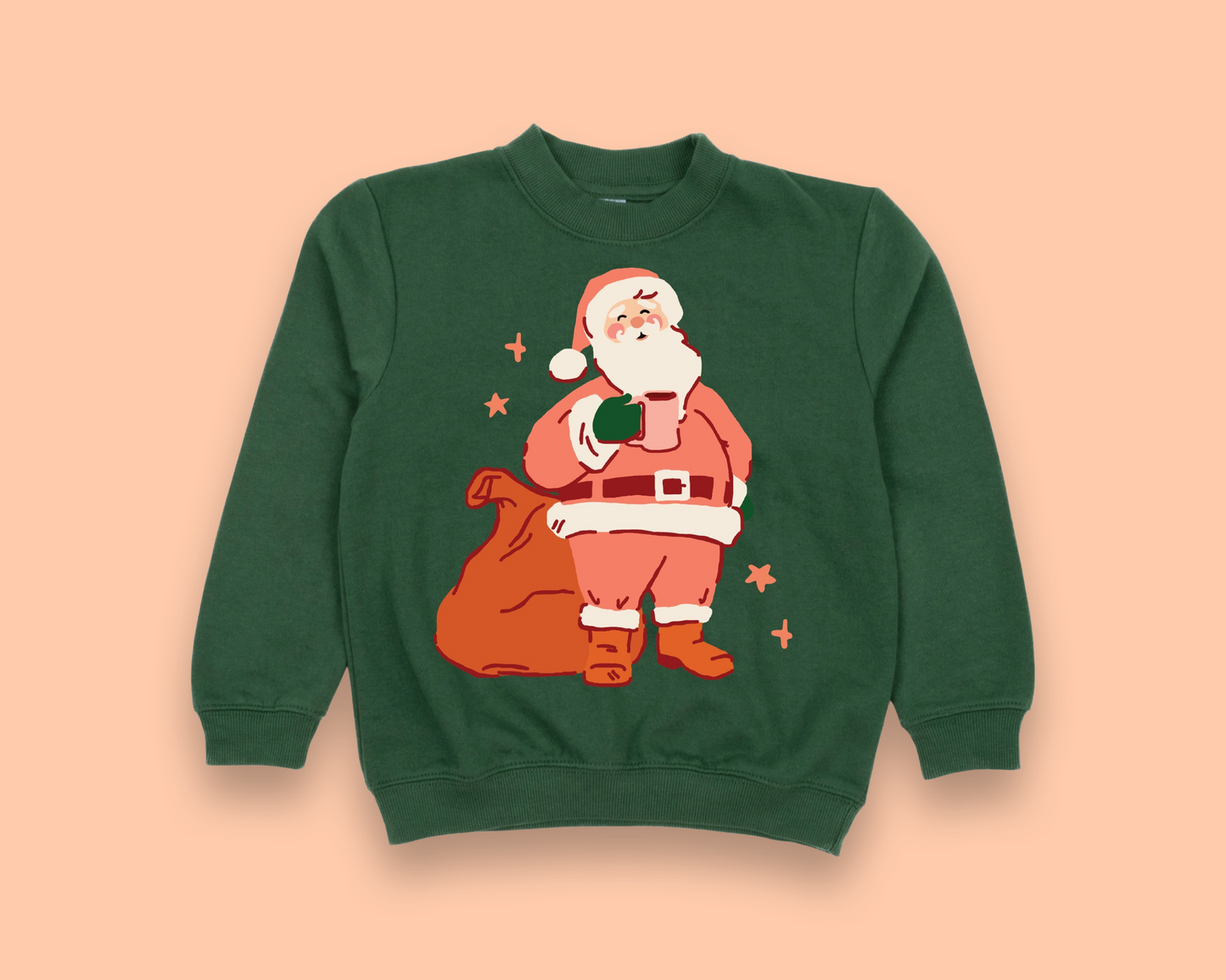 Santa Sweatshirt - Green/Light Skin