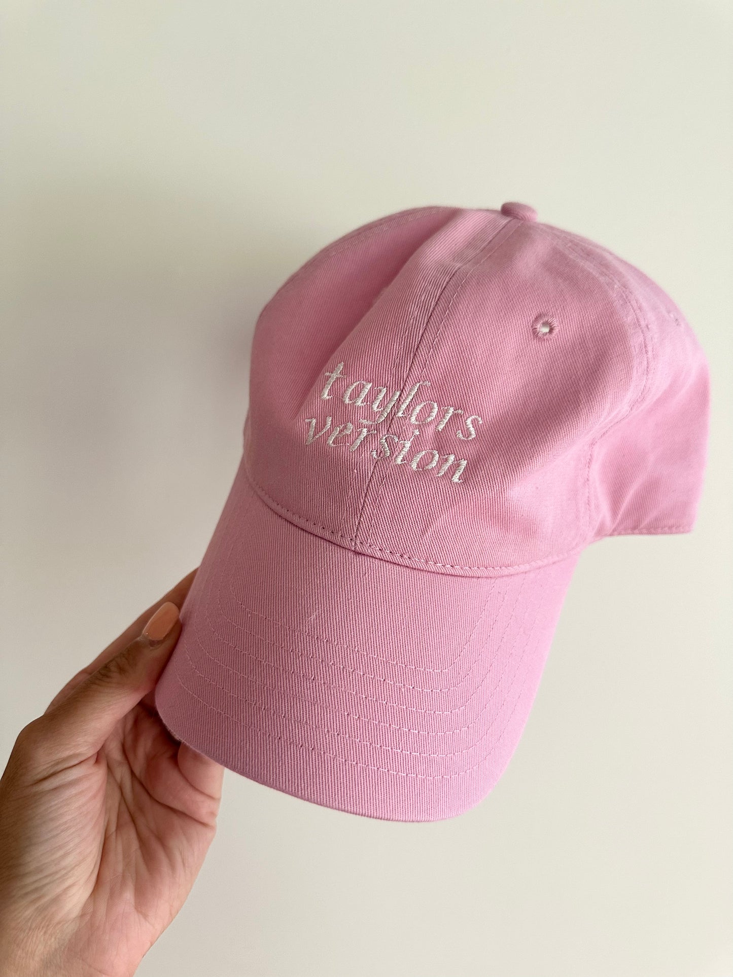 Embroidered Taylor's Version Again Hat in Light Pink