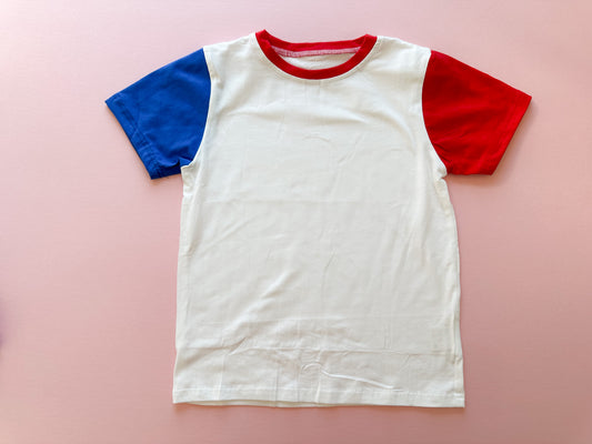 Color Block Tee - Red/Blue