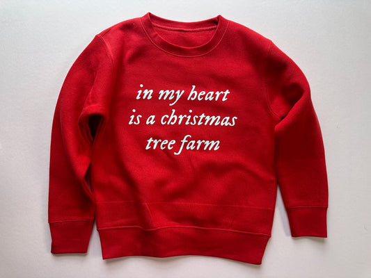 Christmas Tree Farm Sweatshirt in Red