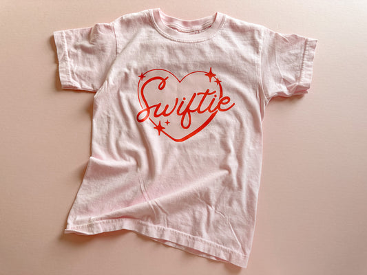 Swiftie Shimmer Kids/Adult Tee in Blossom