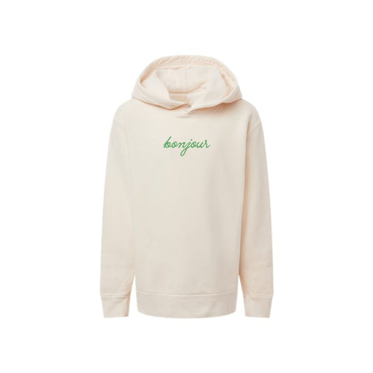 Bonjour hooded sweatshirt in ivory