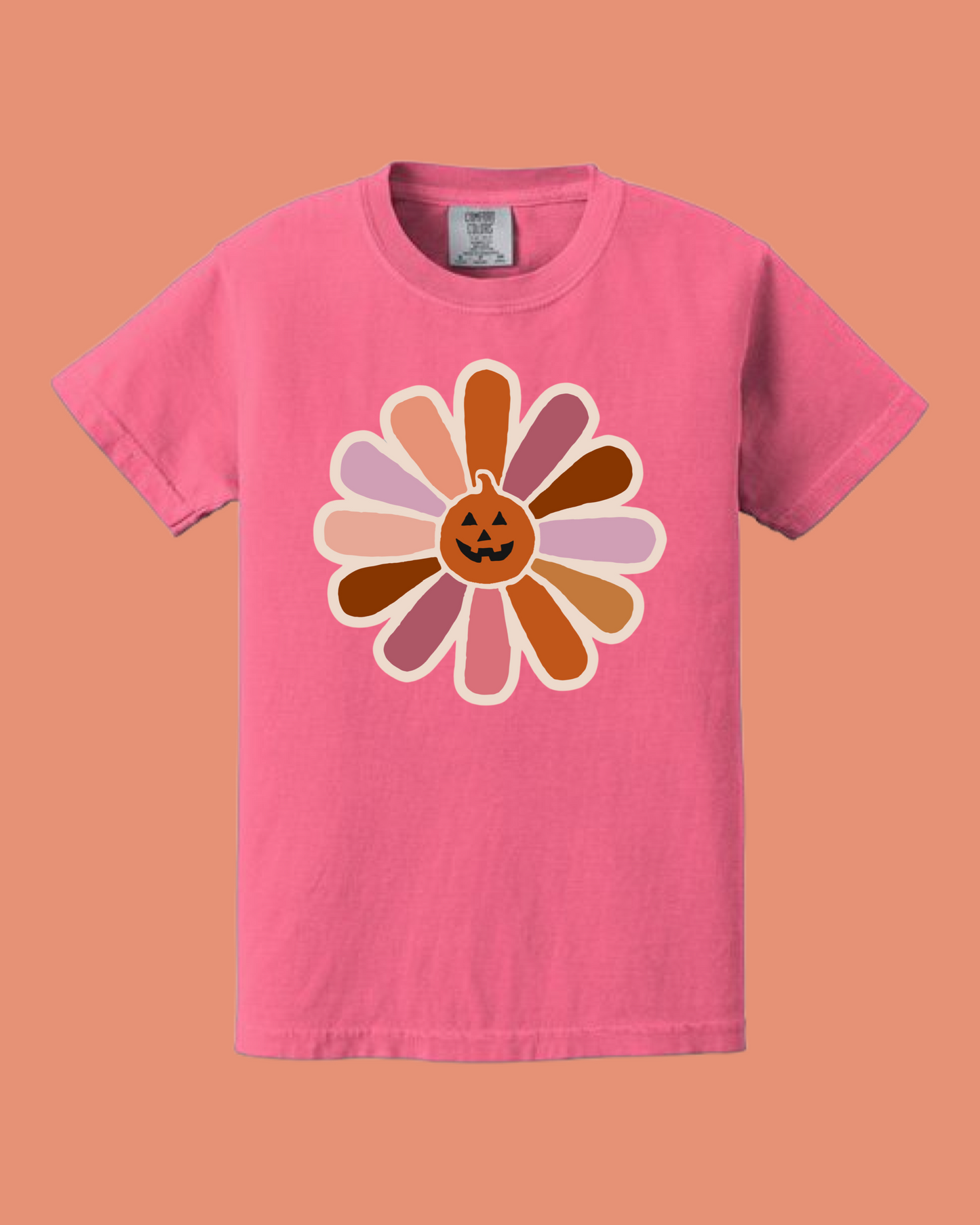 pink pumpkin flower tee - kids + adult sizing