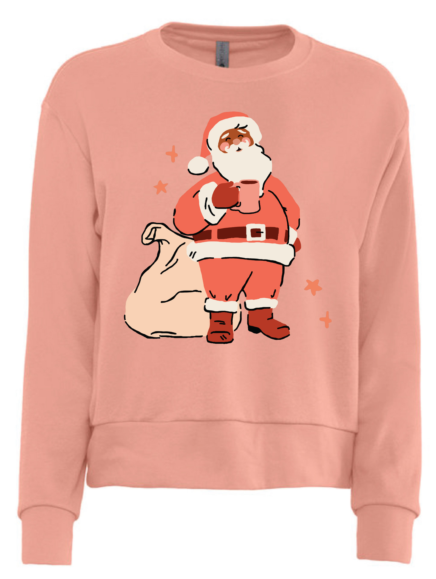 Santa WOMEN'S Sweatshirt - Pink / Dark Skin